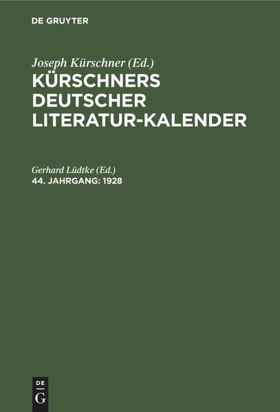 Gerhard LüDtke | 1928 | Buch | Deutsch | De Gruyter | Ean 9783112467138-image