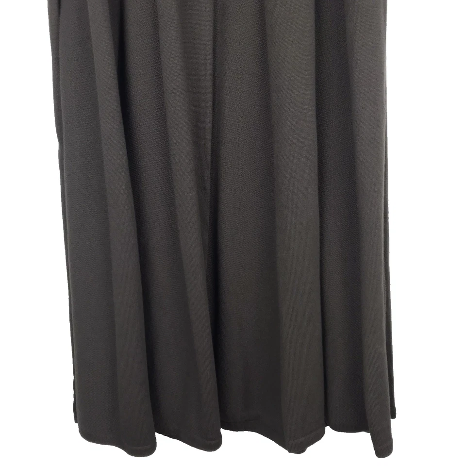 J Jill Knit Midi Skirt A-Line Flare Cotton Pull On Elastic Brown Modest Medium - Image 3 of 4