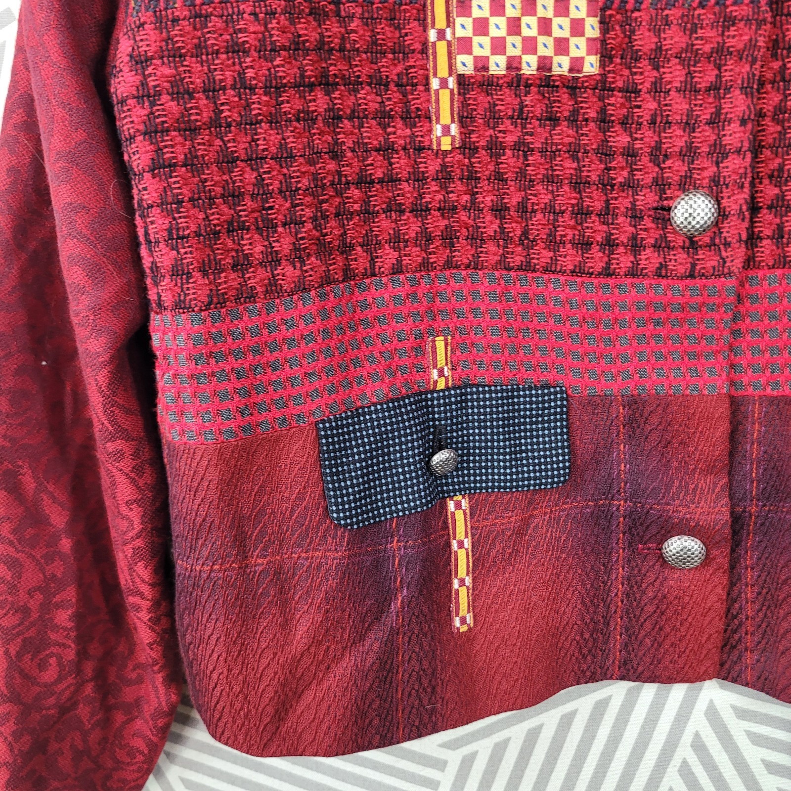 Vintage Canvasbacks XL Patchwork Jacket Plaid Woo… - image 3