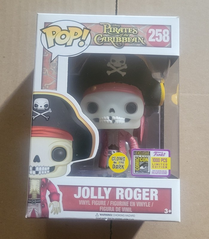 Funko Pop Disney Pirates of the Caribbean Jolly Roger Glow SDCC LE 1000 GITD