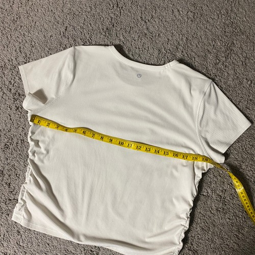 Lululemon Size 14 All It Takes Ribbed Nulu Tee Short Sleeve Soft White - Picture 5 of 5