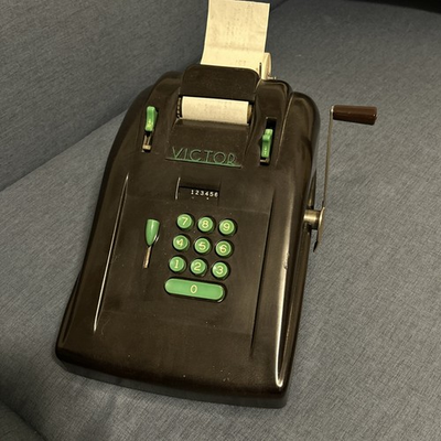 #ad #ad Vintage Victor Hand Crank Bakelite 10 Key Adding Machine $20.00