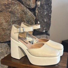 Free People Gwen Platform Mary Jane  s Cream trendy platforms