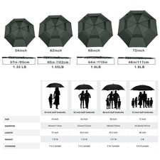 Extra Large Sports Umbrella Windproof Waterproof 62 Inch