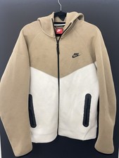 NIKE TECH FLEECE FULL-ZIP HOODIE MEN'S SUMMIT SPORTSWEAR WHITE KHAKI SZ LARGE