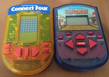 Hangman  Connect Four Hand Held Electronic Games 1995 Milton Bradley Tested