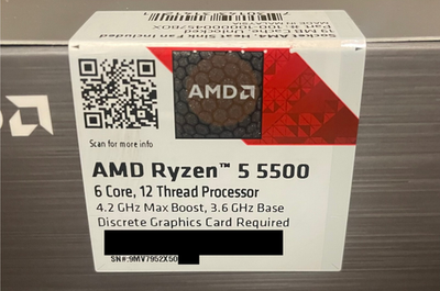 AMD Ryzen 5 5500 Processor (4.2 GHz, 6 Cores, Socket AM4) Тray