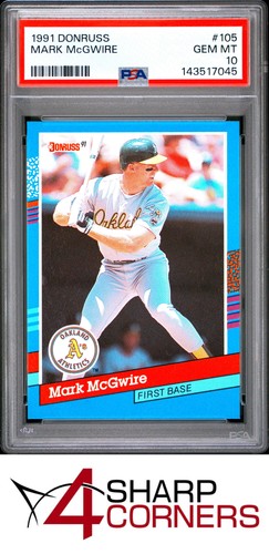1991 DONRUSS #105 MARK McGWIRE ATHLETICS PSA 10