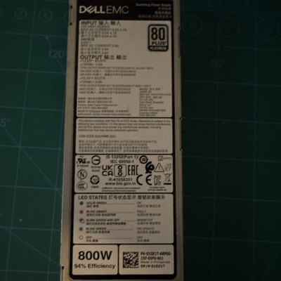 Dell Poweredge 800w Power Supply R750/R7525 800W Platinum Plus A800E-S0