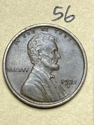 1921-S LINCOLN WHEAT CENT, low mintage, "EXTREMELY FINE" condition coin, #56