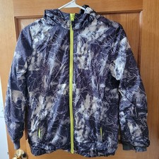 Lands' End Quilted Jacket Boys Size Medium Full Zip High Neck Hood