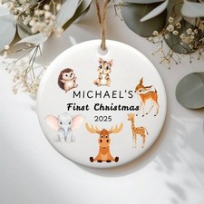 Baby's first Christmas ornament 2025, Personalized Baby Christmas Ornament, B...