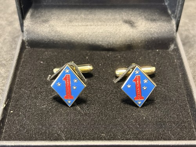 #ad 1st Marine Division Guadalcanal Cuff Links – Gold Tone Pair Limited Stock $24.99