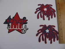 4th of July  Fireworks 3 Piece Set Die Cut Paper Pieces
