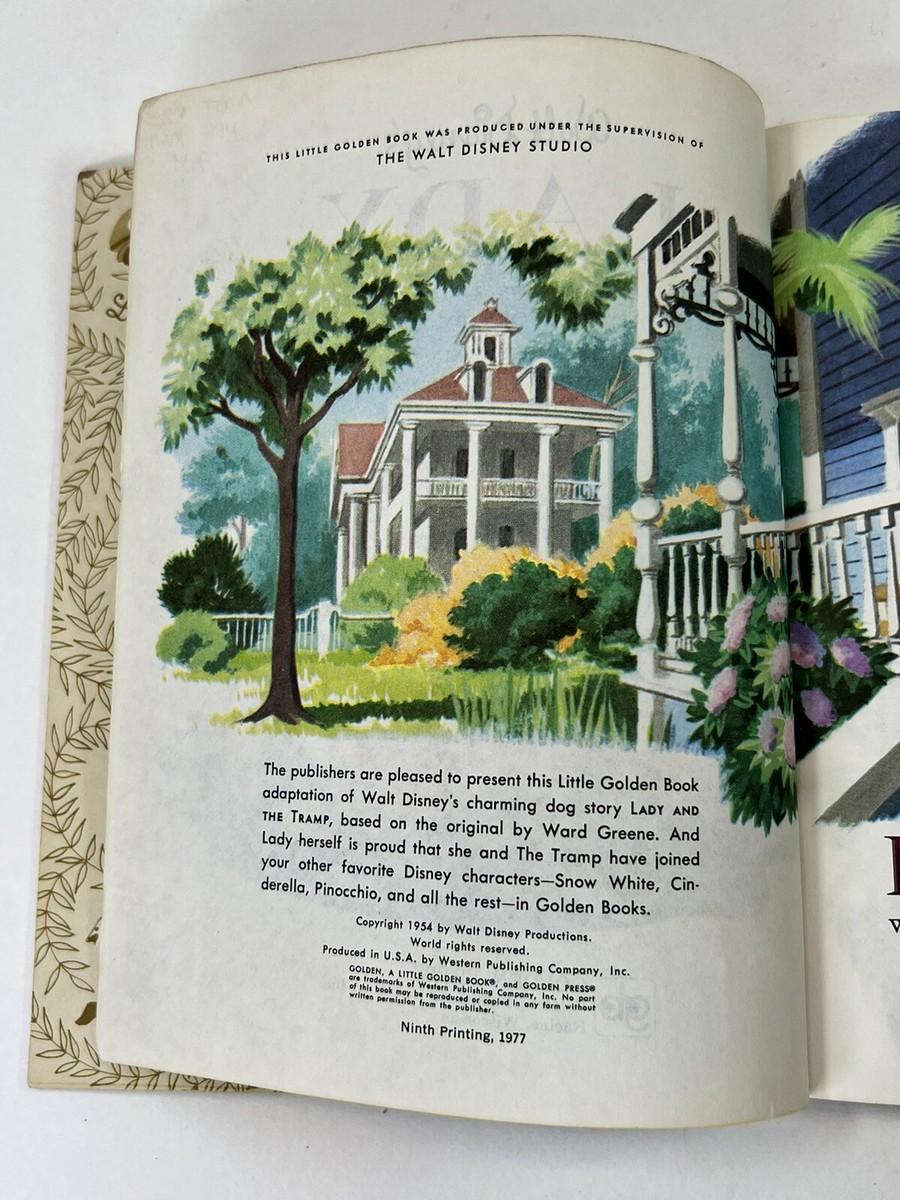 Little Golden Book Walt Disney's Lady Copyright 1954 Ninth