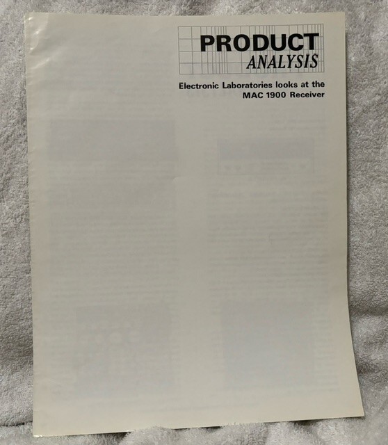 McIntosh MAC 1900 Receiver Product Analysis