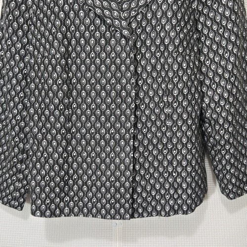 Harve Benard Blazer Suit Jacket Womens 18W 100% Linen Dark Brown White Peacock - Picture 3 of 11