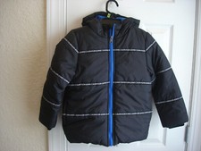 NWT Calvin Klein boys size 7 winter puffer coat hooded lining jacket black