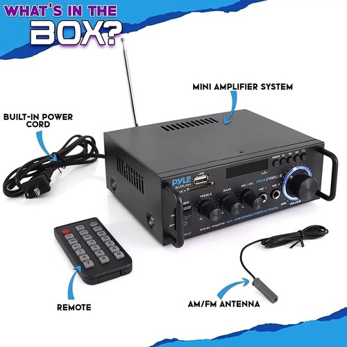 Pyle Wireless BT Stereo Power Amplifier-Blue Series Compact & Audio Streaming - Picture 2 of 7