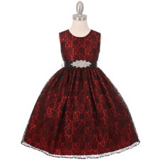 RED Size 8 Flower Girl Dress Bridesmaid Birthday Recital Party Formal Graduation