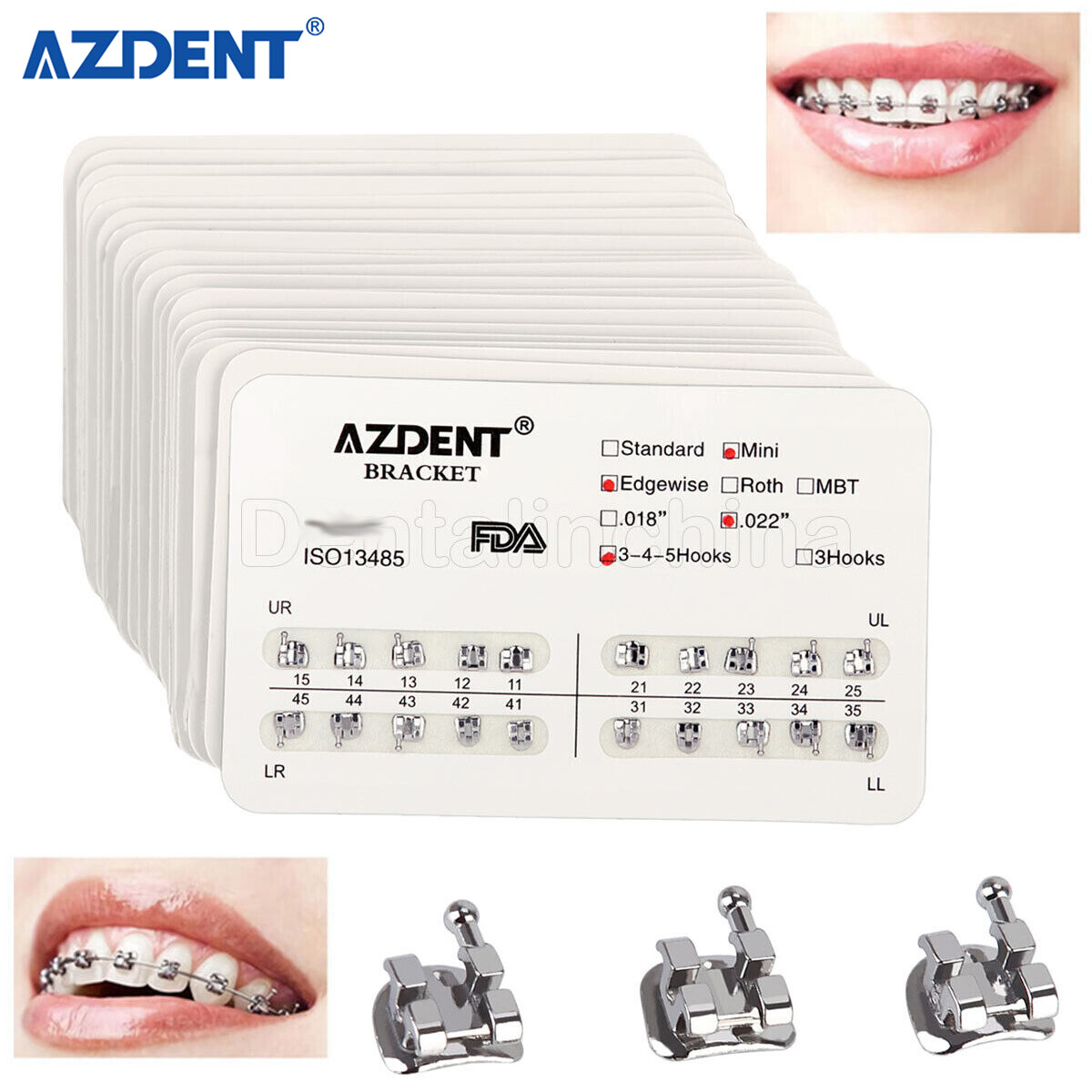 Unbranded Metal Orthodontic Mini Edgewise Brackets Tubes 10X Dental