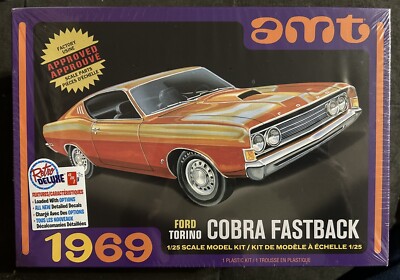 AMT 1/25 1969 Ford Torino Cobra Fastback Model Kit AMT1217M New In Box