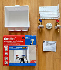 OATEY Quadtro 1/2"x 1/2" PEX Washing Machine Outlet Box 1/4 Turn Valves 38528