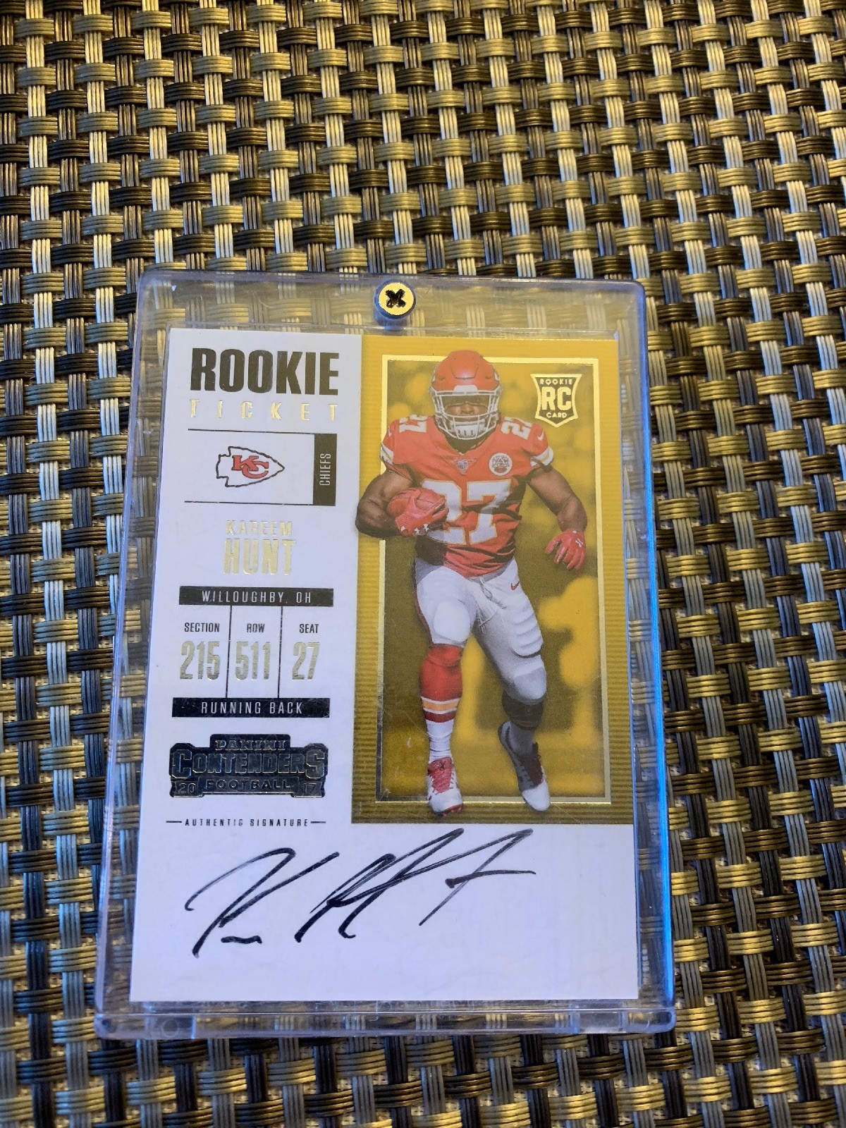 2017 Contenders Kareem hunt BROWNS RC AUTO SP HOT MVP RB #317 Panini