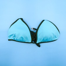 Victorias Secret Turquoise Large Green Lined Triangle Bikini Top VS Swimsuit New