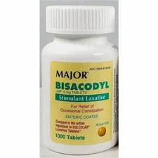 Bisacodyl 5mg 1000 Tablets stimulant laxative By MAJOR  