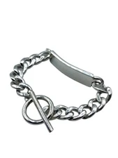 Vass Ludacer bar curb link Toggle Lock Bracelet 925 7 Inches