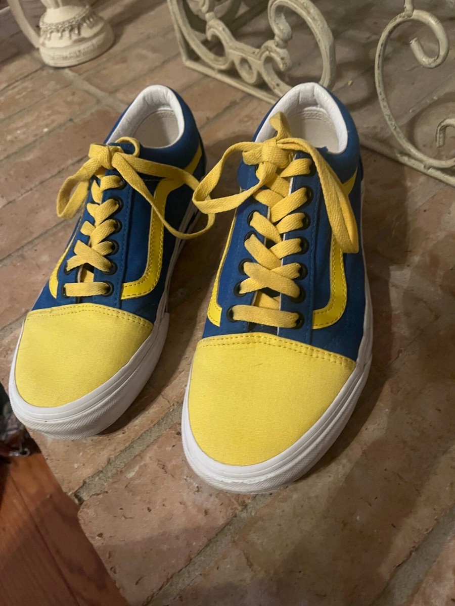 Vans Old Skool Skate Shoe Blue Yellow Mens /Womens