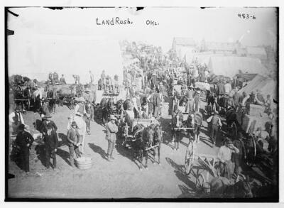Land rush Okla. Oklahoma c1900 Large Historic Old Photo