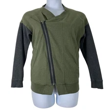 Lululemon Size 4 Sweatshirt Mula Bundle Wrap Heathered Green Asymmetrical Zip Up