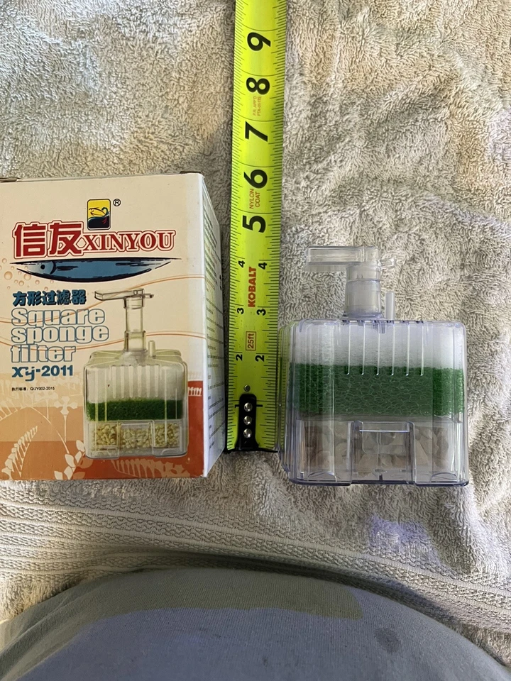Short Air Driven Corner Filter Sponge Fry Shrimp Nano Fish Tank Aquarium - Image 2 of 3