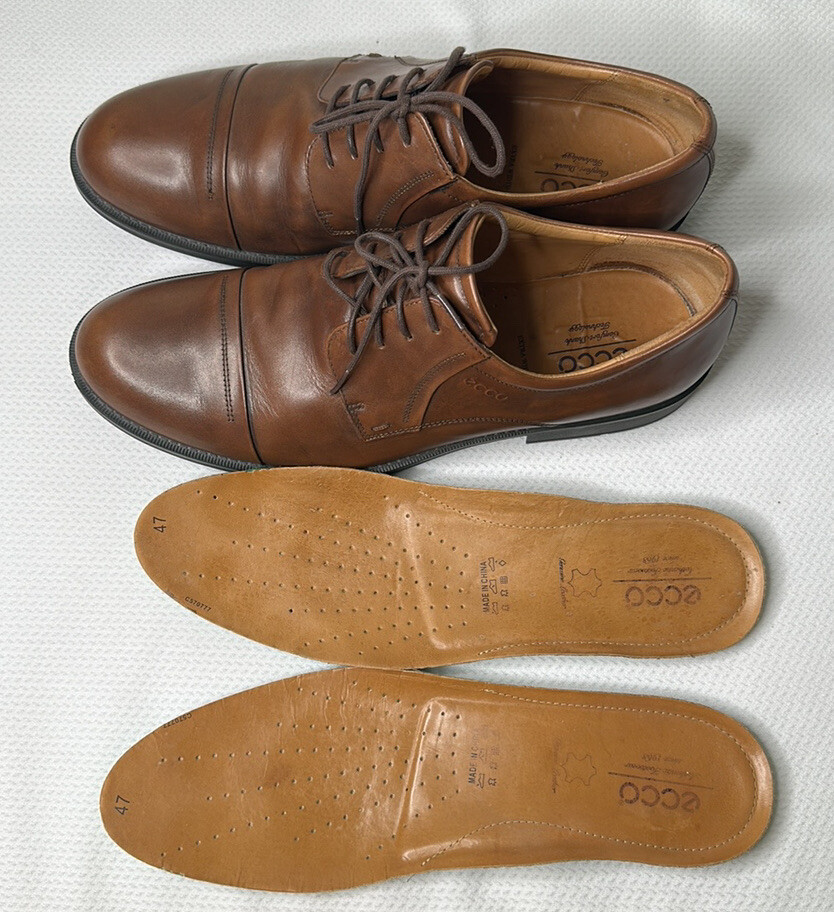 ECCO Vitraus ll Cap Toe Tie Oxford Leather Shoes Sz 13.5(47 