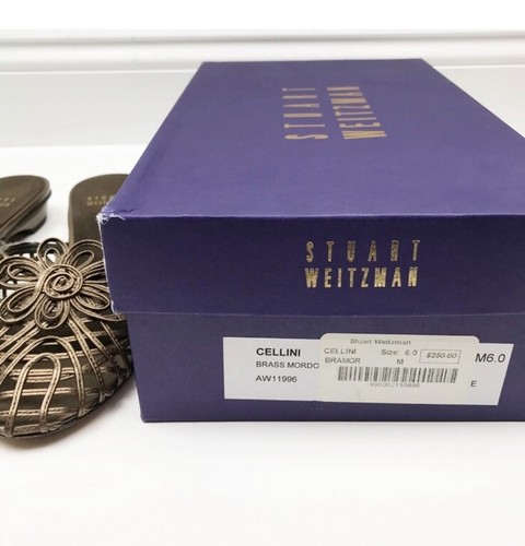 Piatti da donna marrone bronzo Stuart Weitzman ""Cellini"" taglia 6 con scatola - Foto 7 di 8