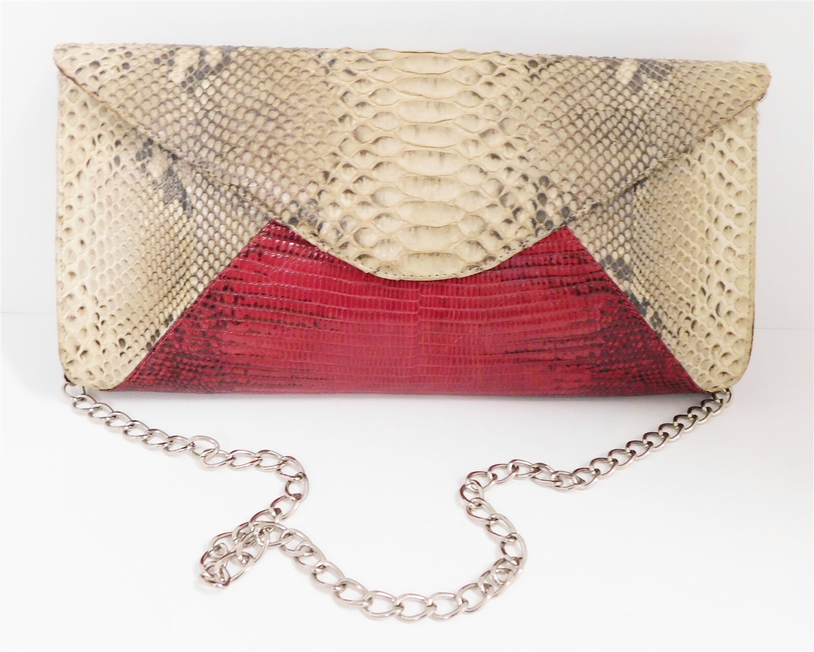 Eileen Kramer Genuine Python Red Lizard Reptile C… - image 1