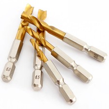 1/4 Hex Hexagon Shank Titanium Coated HSS Twist Drill Bit Set 1.5 to 13 mm Twist