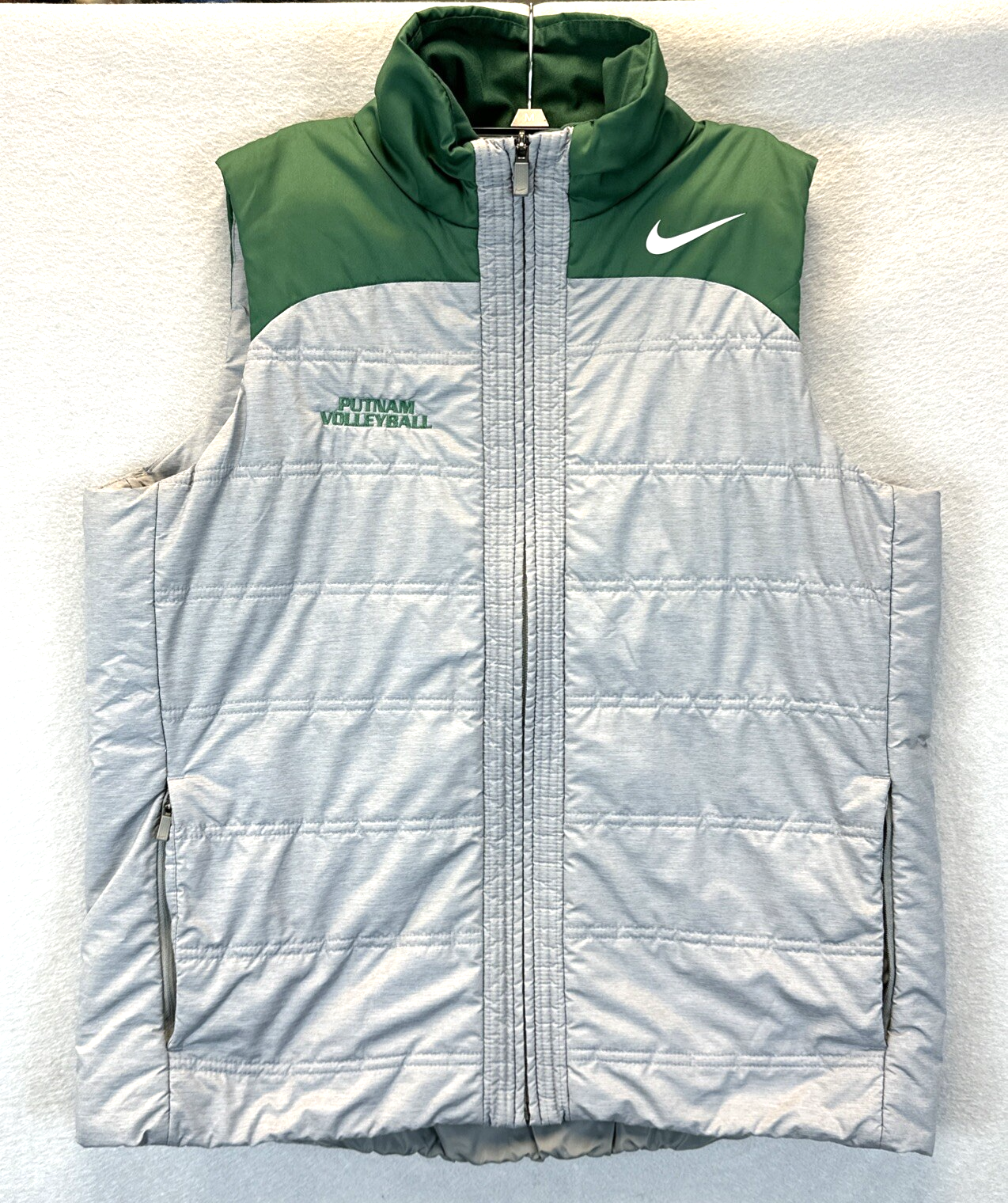SACAI X NIKE Nike Essential Puffer Gilet Giacca Putnam Pallavolo Tg XL Grigio Verde AQ3568 062