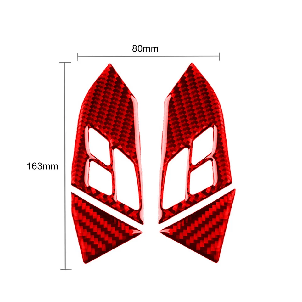 Pegatina de botón de volante de fibra de carbono roja 4 piezas para BMW 525i 528i Foto 2 de 4