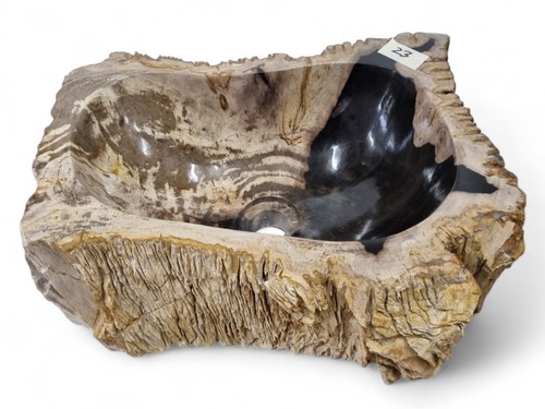 Lavabo Versteinertes Madera Piedra Natural Artículo Lavabo Baño Marrón - Imagen 4 de 4