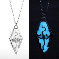 DRAGON 2" x 7/8" Glow in the Dark Pendant 20" Necklace (#47)