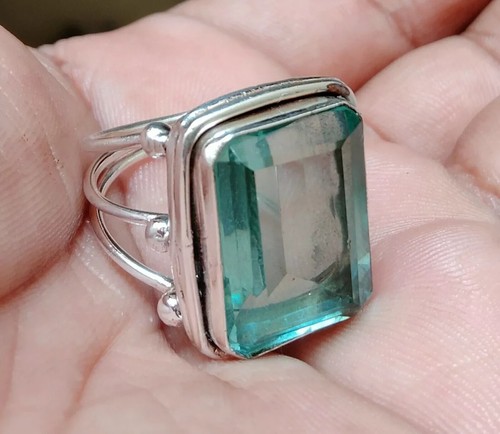 Blue Topaz Gemstone 925 Sterling Silver Ring Handmade Jewelry Ring For Gift - 第 1/1 張圖片