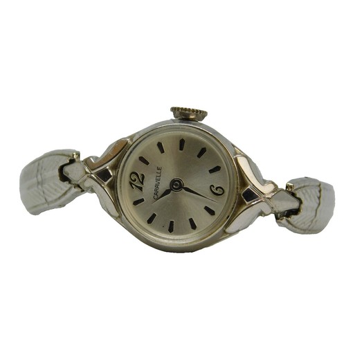 Caravelle Vintage wind up Small Round Watch in Black and Cream Wind up Caravelle - Etsy main image 4