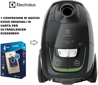 SACCHETTI ASPIRAPOLVERE ELECTROLUX SBAG E200S IN CARTA ULTRASILENCER  EUS8GREEN | eBay
