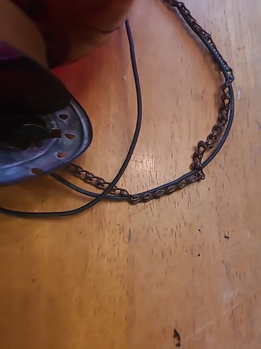 Vintage Cranberry Glas Daumenabdruck Swag Hängelampe wie besehen - Bild 7 von 18