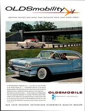 Vintage Print Ad Nov 30 1957 Sat Evening Post Oldsmobile Super 88 Blue 1958