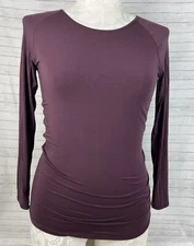 LULULEMON Deep Stretch Long Sleeve Cinch Top Size 8 Arctic Plum Open Back Purple