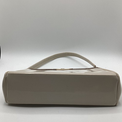 Vintage 1950’s White Serval Leather 11”x3”x7” Pinup Clasp Purse W/ Strap - Picture 5 of 9